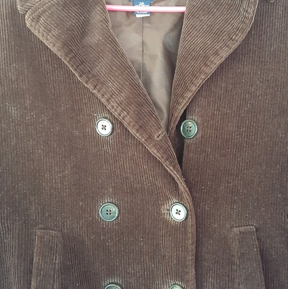GAP Size XS Corduroy Button-Up Brown Womens Coat - Picture 3 of 6